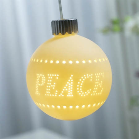 CERAMIC ORNAMENT PEACE WITH LED LIGHT
